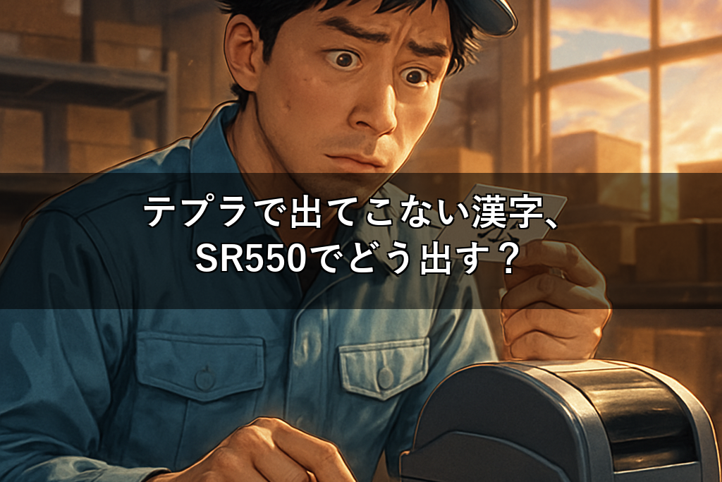 取引先の名前が「たつさき」？テプラSR550で出てこない漢字、部首検索とコード入力で出してみた