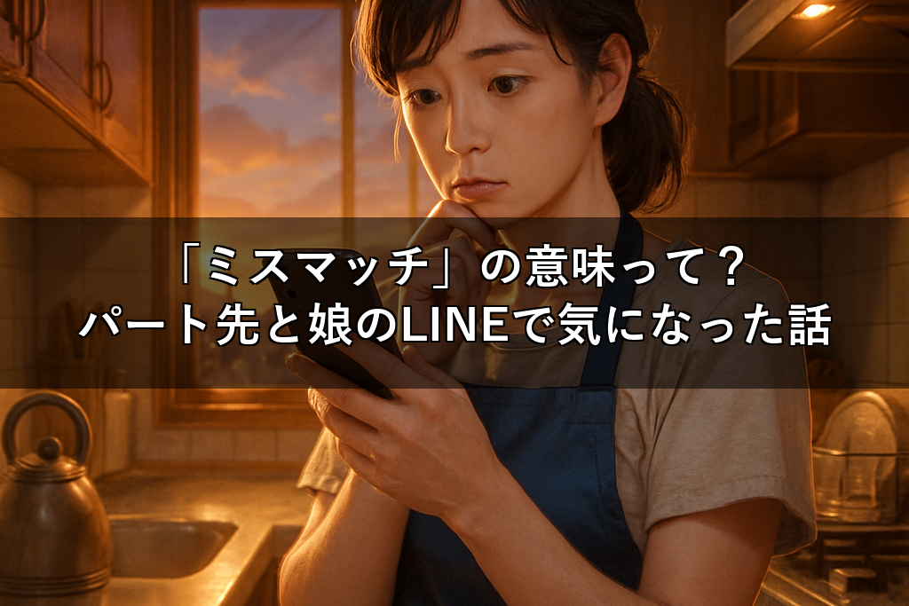 「ミスマッチ」の意味、実はちゃんと説明できる？パート先と娘のLINEで気になった話