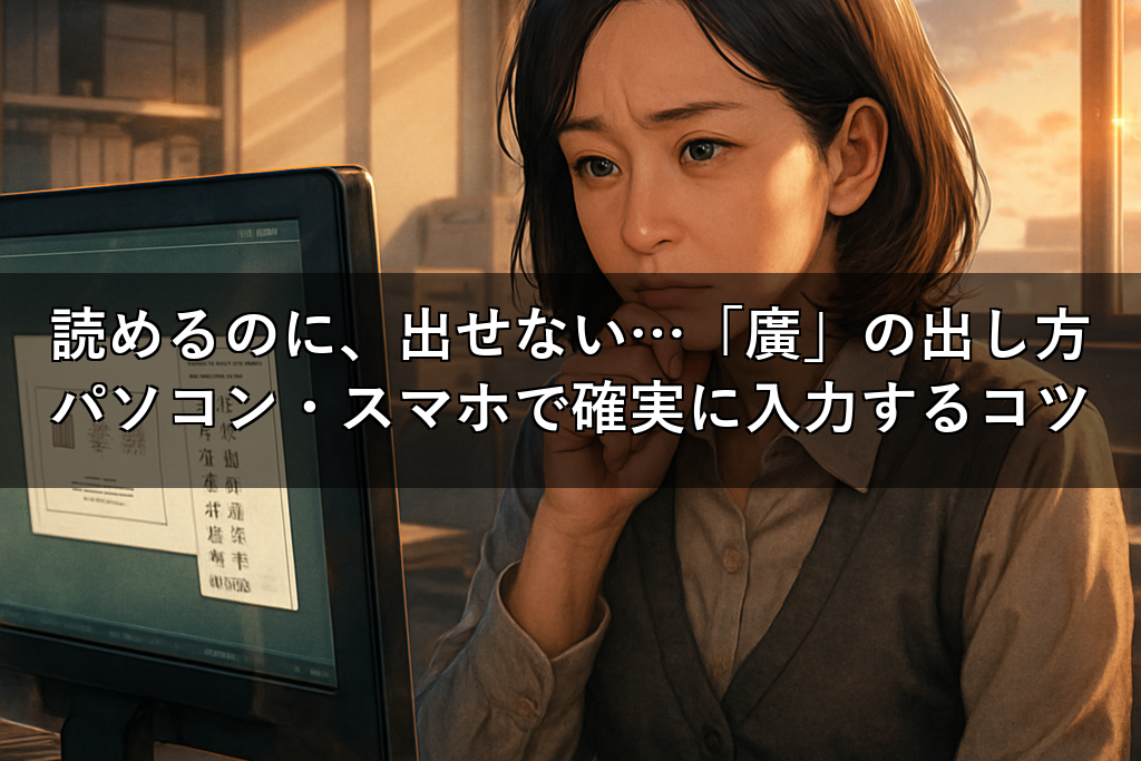 取引先の名前で固まった「廣」の出し方。パソコン・スマホで確実に入力するコツを全部試してみた