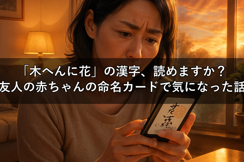 「木へんに花」の漢字は「椛」だった。友人の赤ちゃんの命名カードで見つけて、名付けの本で調べてみた話