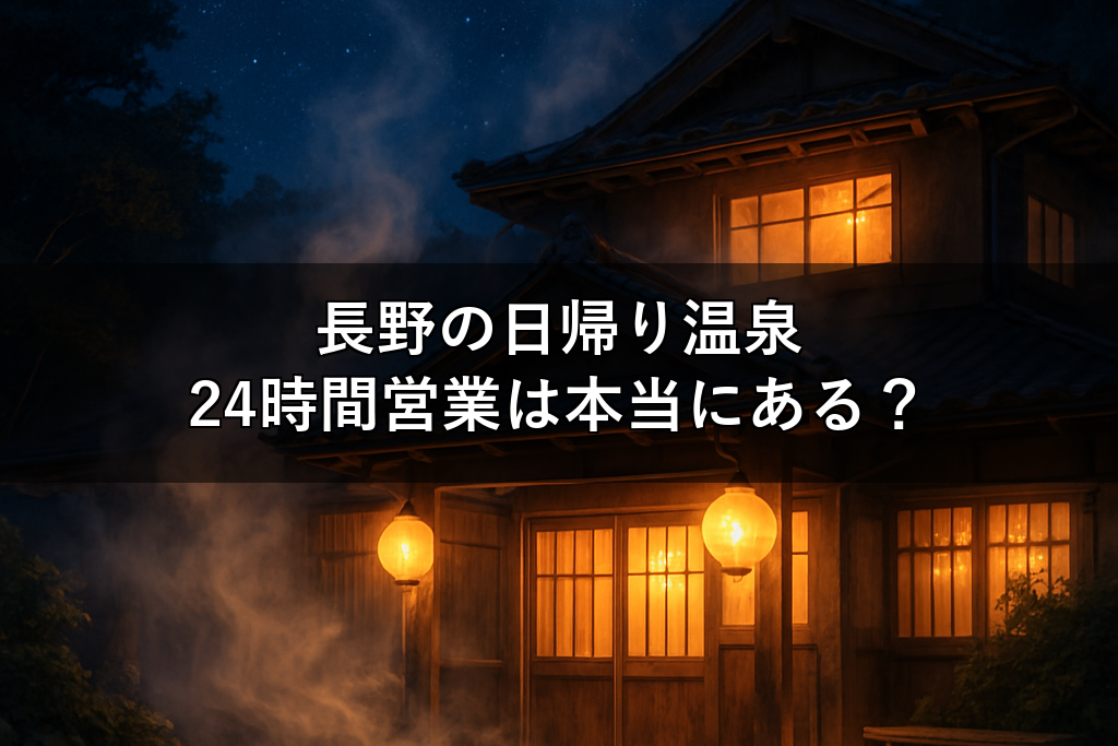 長野の日帰り温泉、24時間営業は本当にある？深夜に実際に入ってみてわかったこと