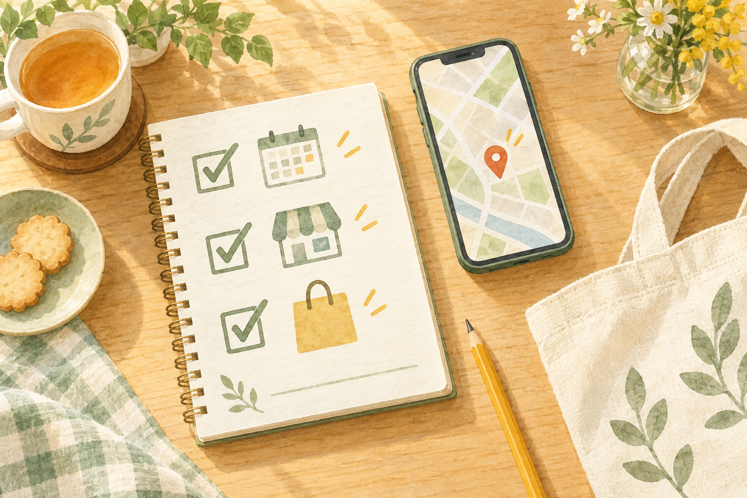 日付と来店予定を整理するイメージ